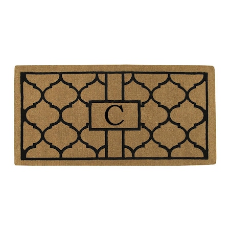 Monogram Door Mat, Natural, Black, 36 in W x 72 in L